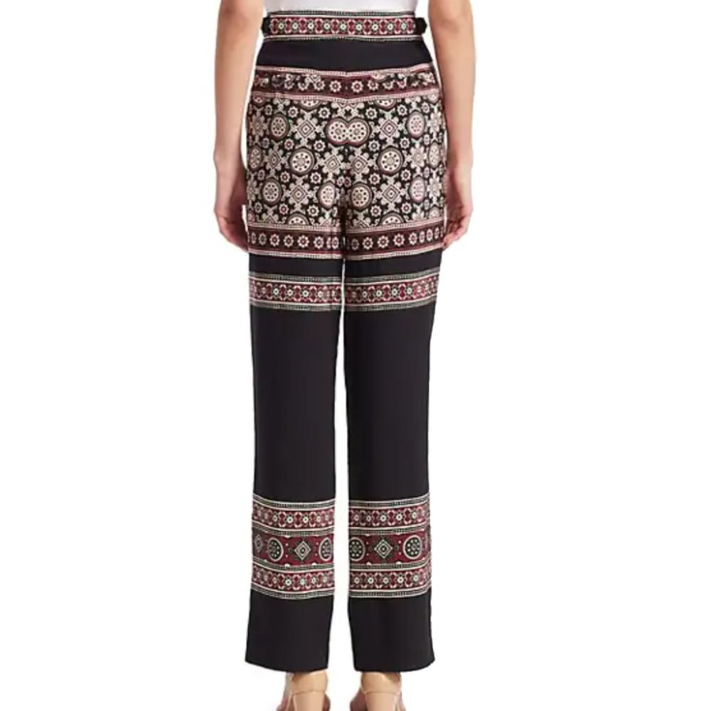 NEW Sea Women Silk Blend Geometric Mandala Brick Palazzo Wide Leg Long Pants - Picture 4 of 8